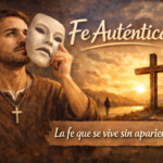 Fe auténtica: imagen de una persona quitándose la mascara