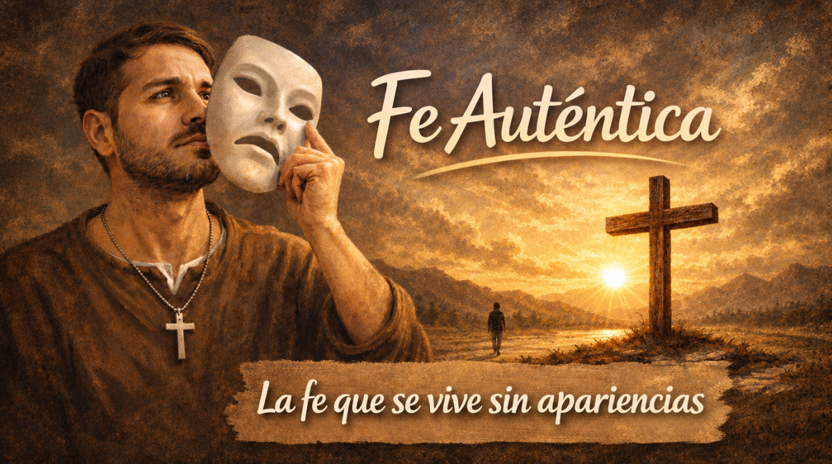 Fe auténtica: imagen de una persona quitándose la mascara